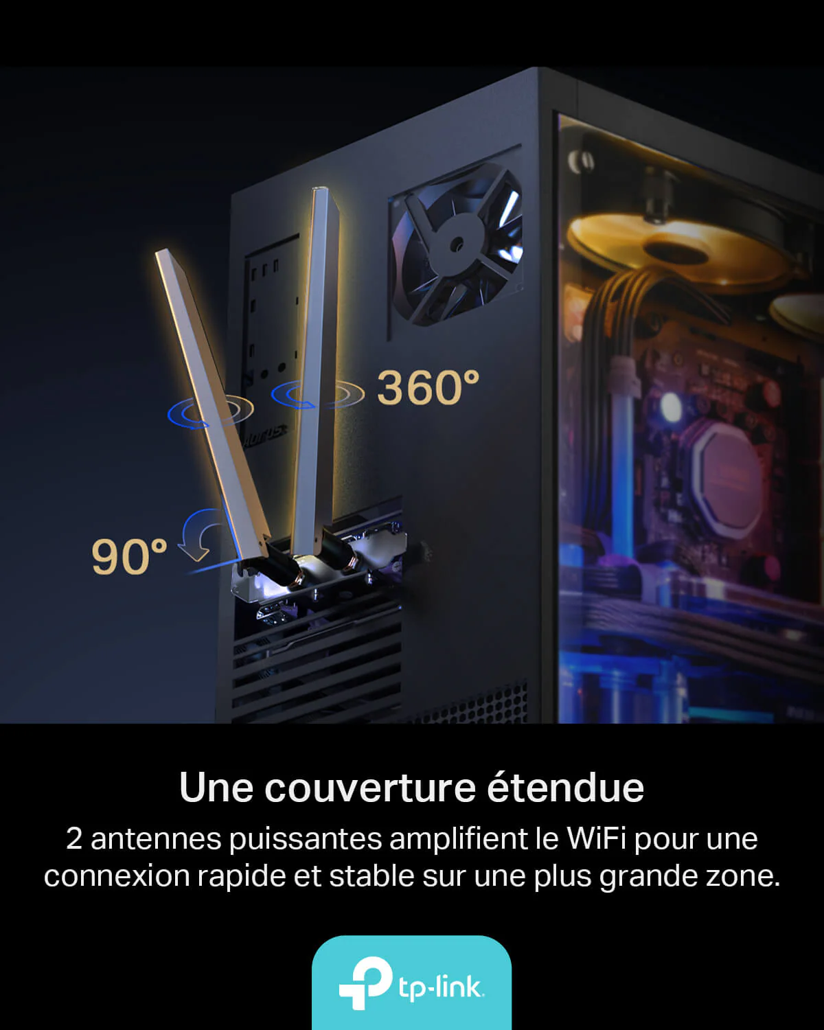 Carte WiFi 7 interne Gigabit PCI Express BE6500 Tri-Bande avec Antenne - Archer TBE400E - Image 8