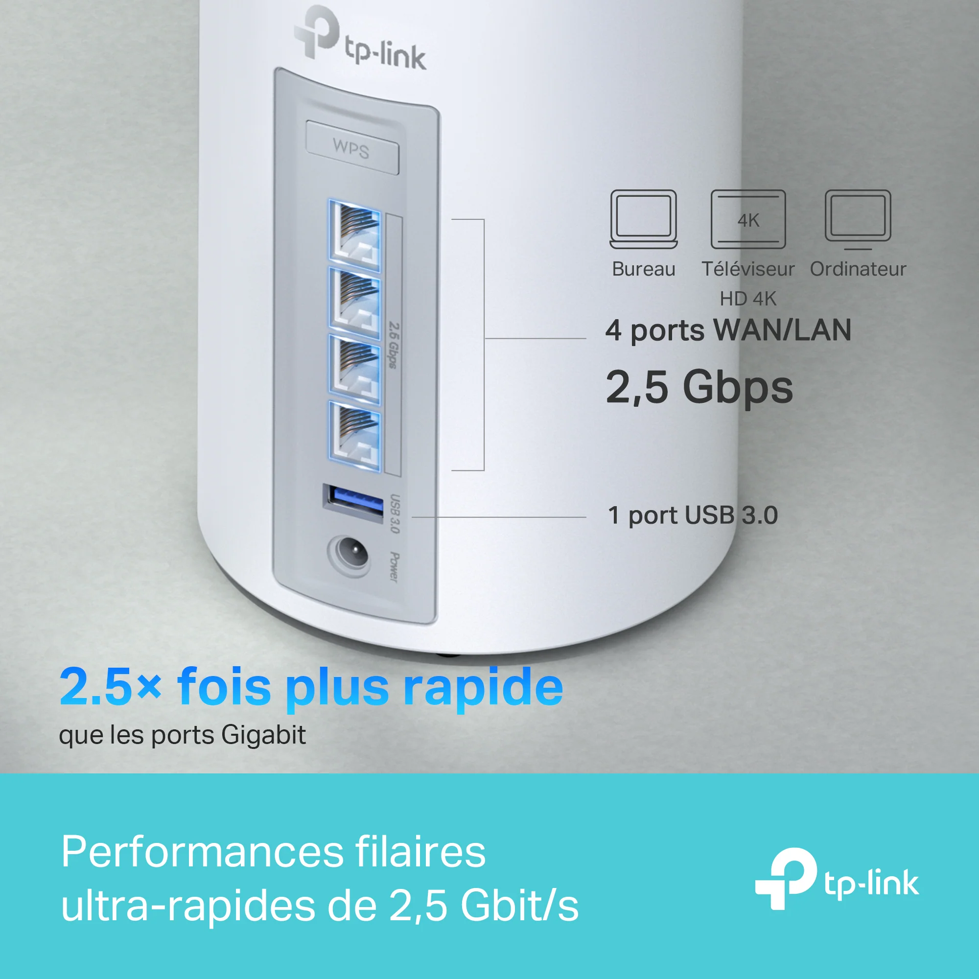 Routeur WiFi 7 Mesh 9,2 Gbit/s Tri-Bande BE9300 - Deco BE65 - Image 7