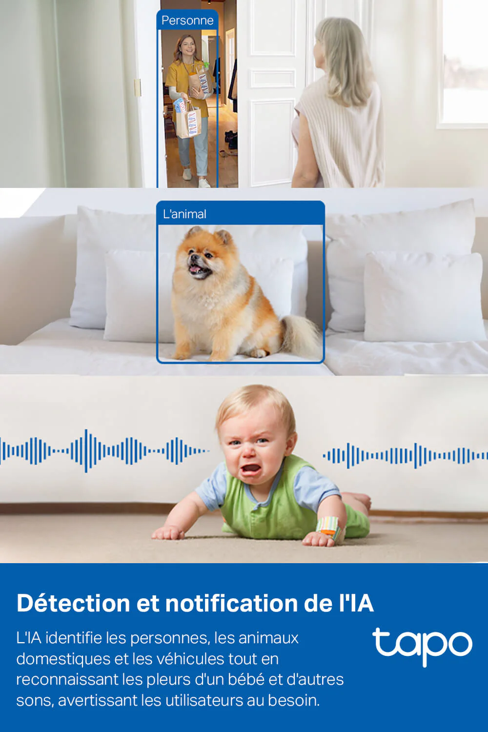 Caméra de Surveillance Intérieure Quad HD 3MP/2K avec IA - Tapo C125 - Image 3