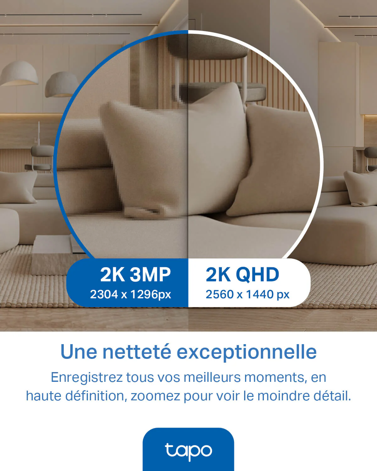 Caméra de Surveillance Intérieure Panoramique 2K QHD - Tapo C220 - Image 3