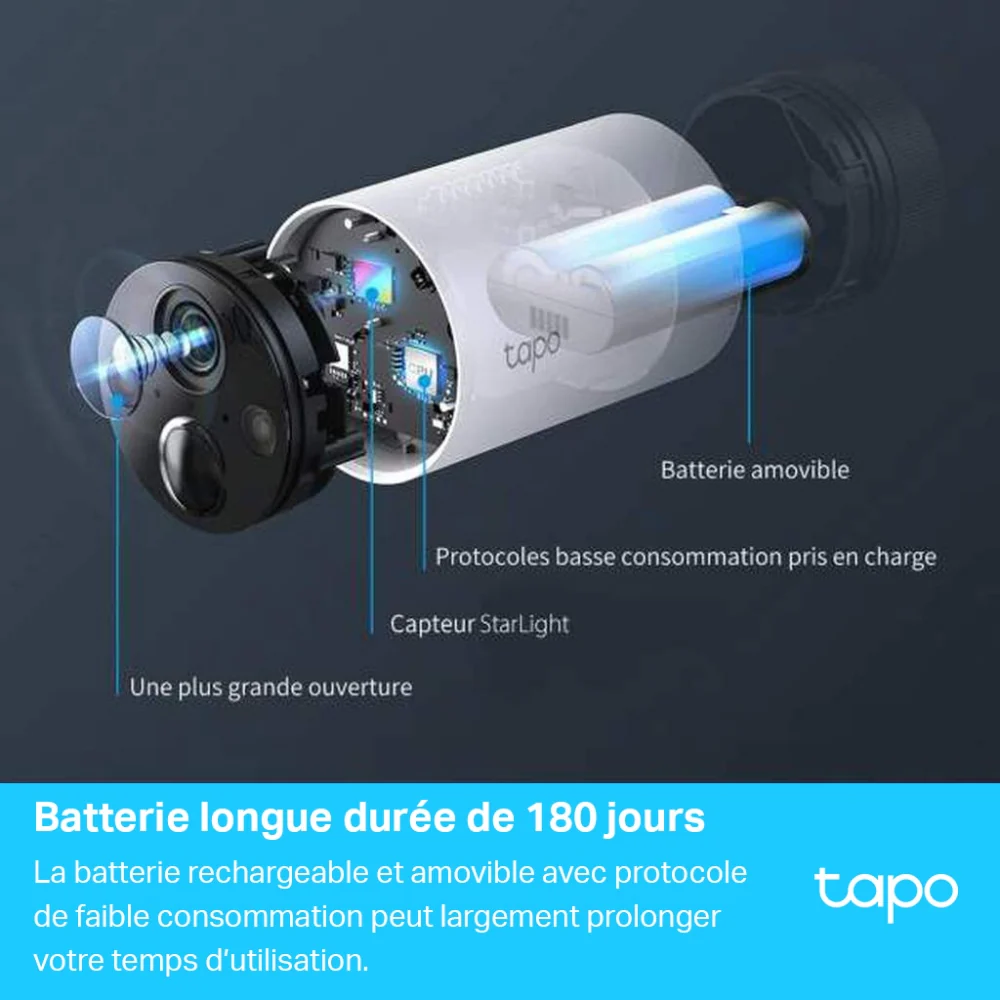 Caméra de Surveillance Extérieure sur Batterie QHD 2K - Tapo C420 avec Hub H200 - Image 3