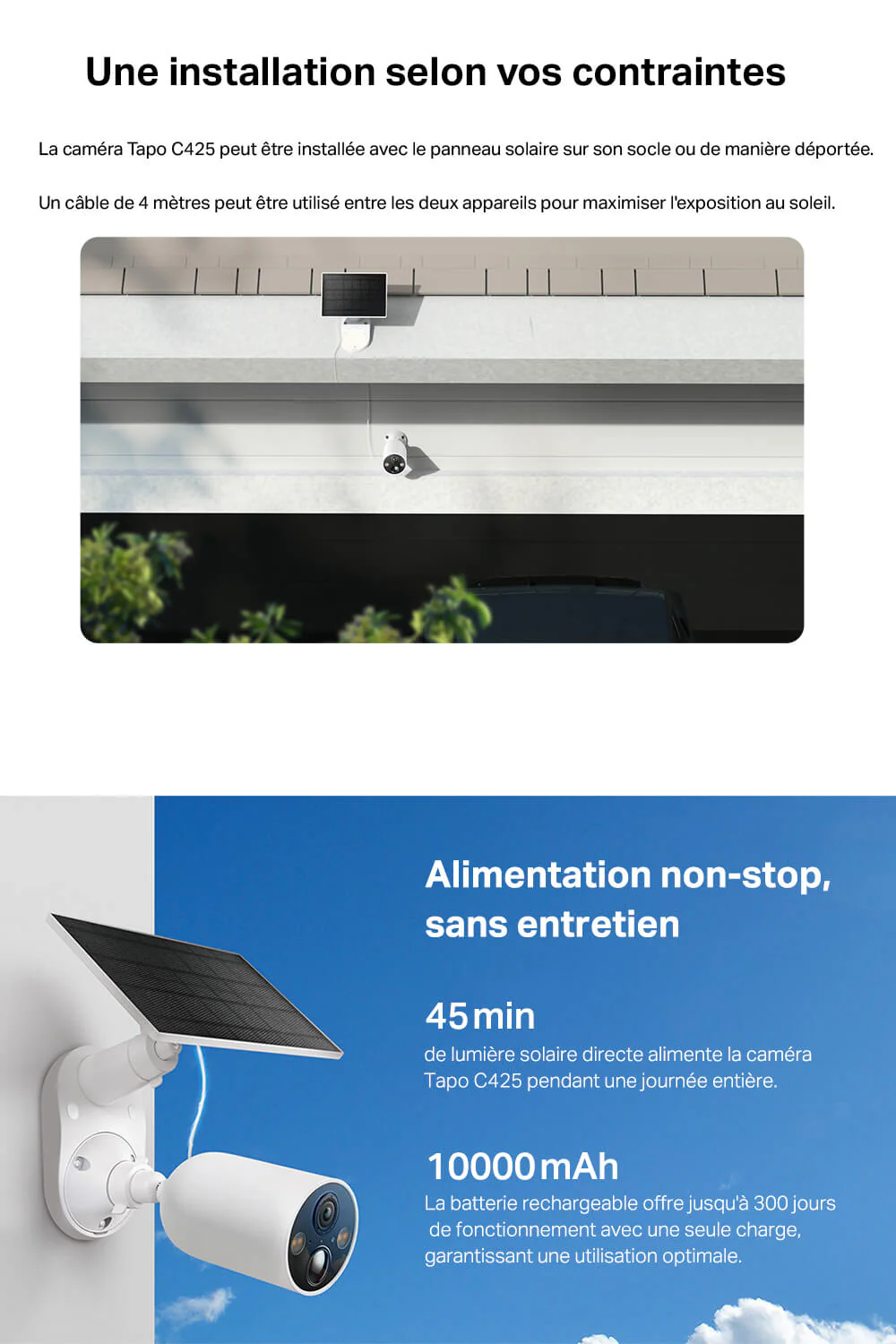 Caméra de Surveillance Solaire 2K QHD Imperméable IP66 - Tapo C425 KIT - Image 3
