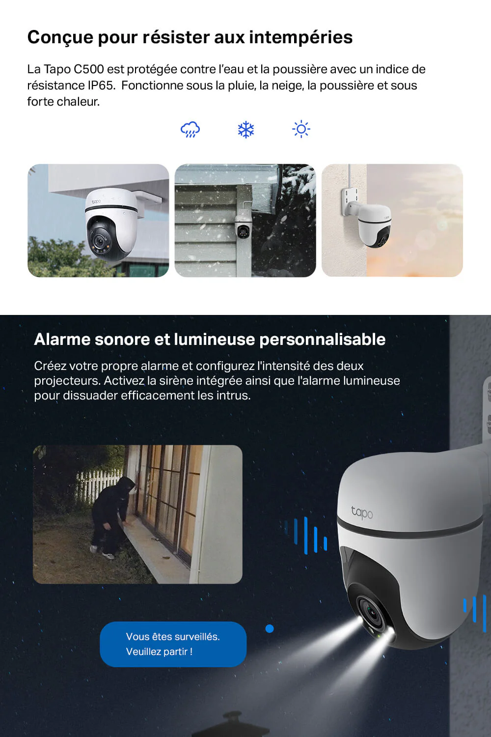 Caméra de Surveillance Extérieure 360° Full HD - Tapo C500 - Image 4
