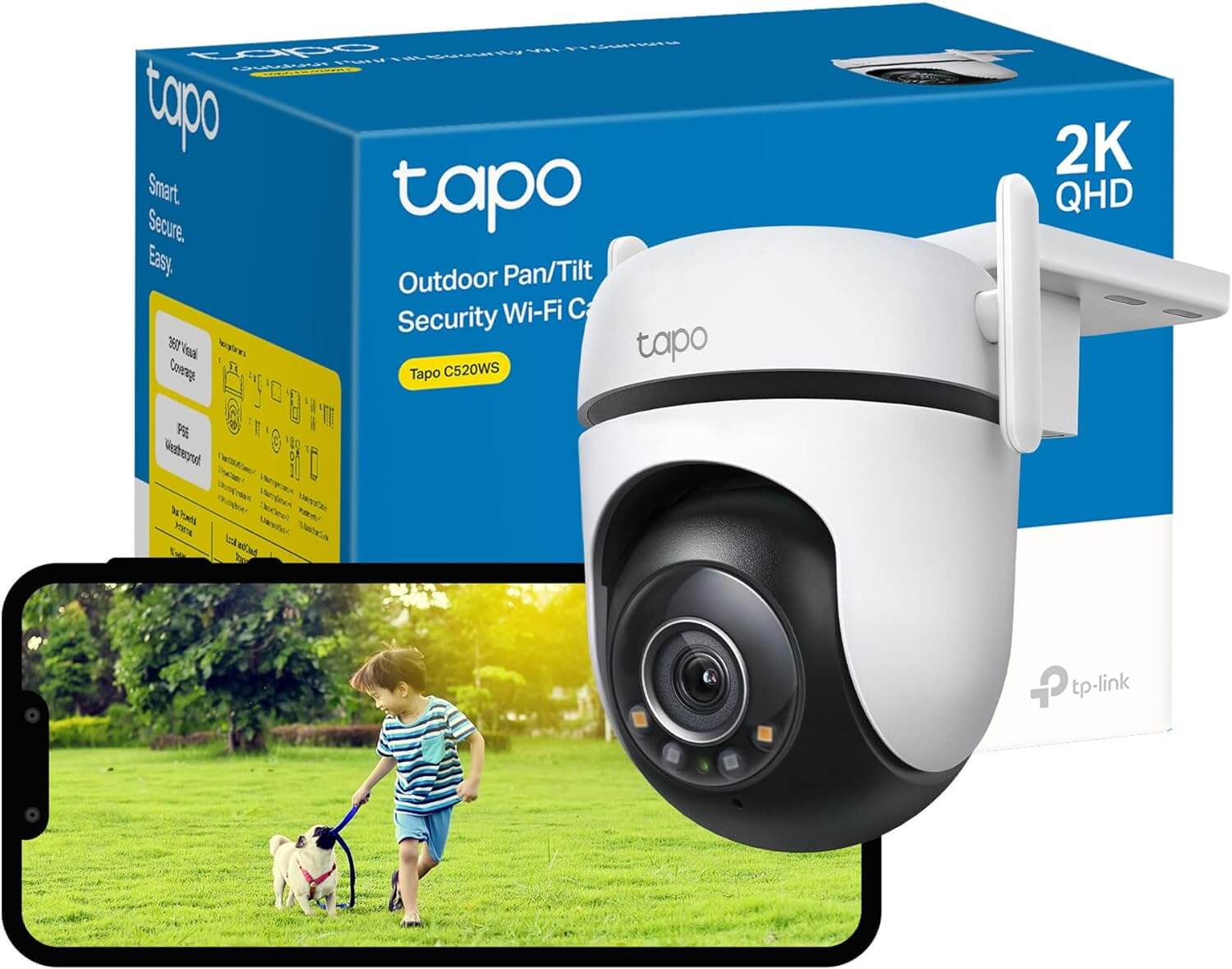 Caméra de Surveillance Extérieure 360° 2K QHD IP66 WiFI & Ethernet - Tapo C520WS - Image 3