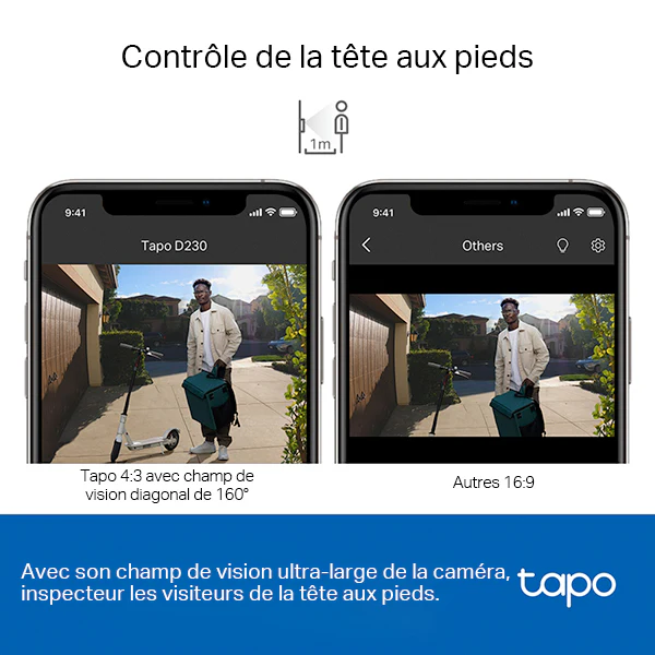 Sonnette Video Connectée sur Batterie avec Carillon 2K 5MP - Tapo D230S1 - Image 4