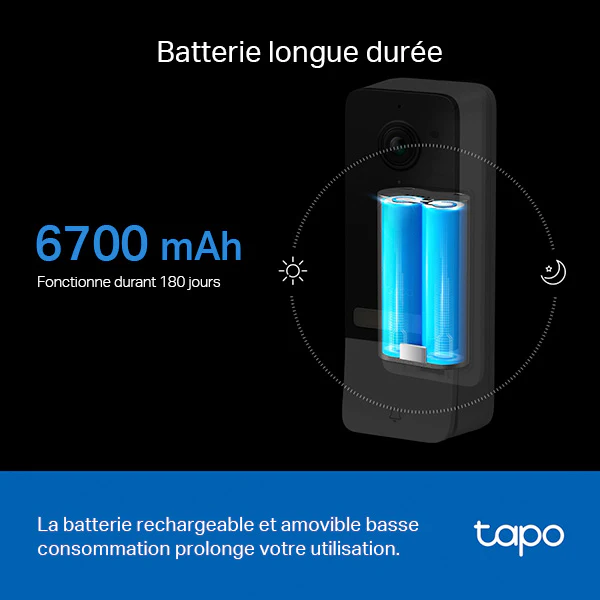 Sonnette Video Connectée sur Batterie avec Carillon 2K 5MP - Tapo D230S1 - Image 6