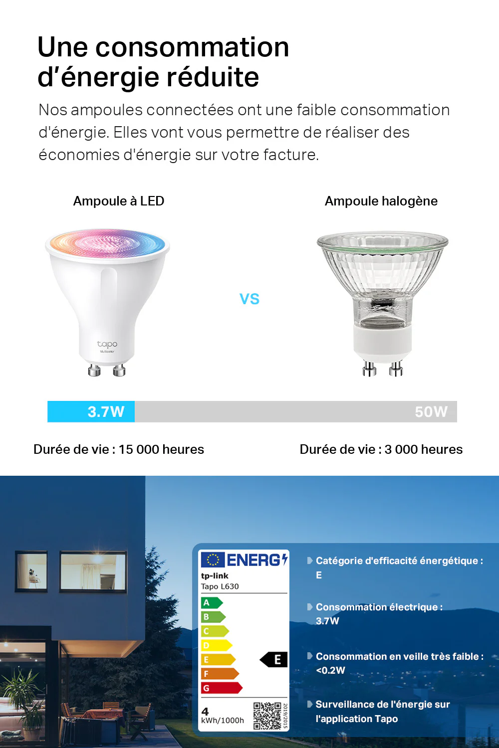 Ampoule Spot Connectée GU10 Multicolore 350 Lumens - Tapo L630 - Image 8