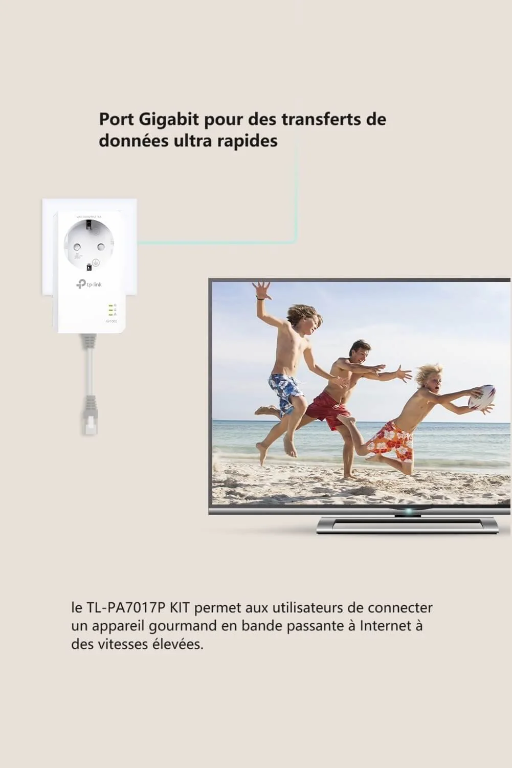 Prise CPL 1000 Mbps avec Port Ethernet Gigabit AV1000 - TP-Link TL-PA7017P - Image 4